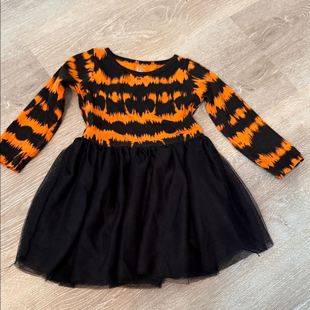 Orange and Black Long Sleeve Dress